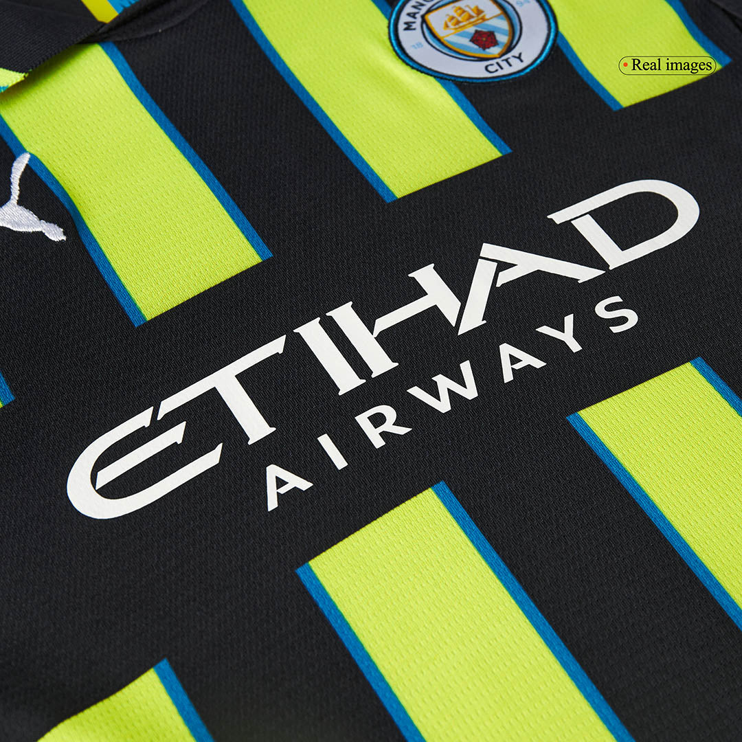 Set Tricouri Fotbal Manchester City Deplasare 2024/25 Pentru Copii.
