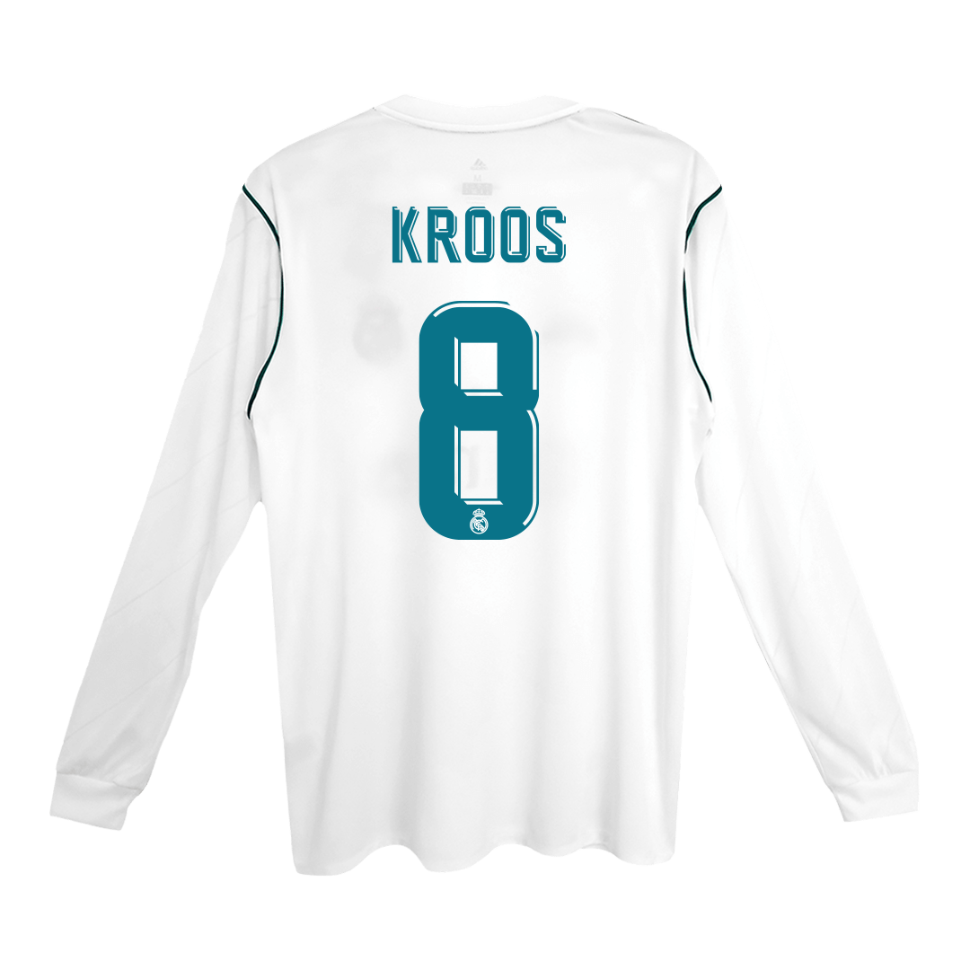 Tricouri Fotbal Vintage Real Madrid KROOS #8 Acasă 2017/18 Mânecă Lungă