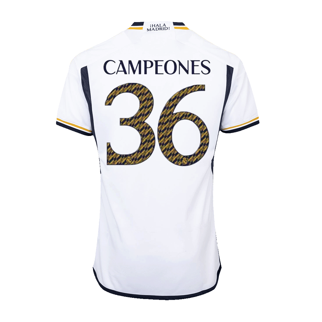 Tricouri Fotbal Real Madrid CAMPEONES #36 Acasă 2023/24 Authentic