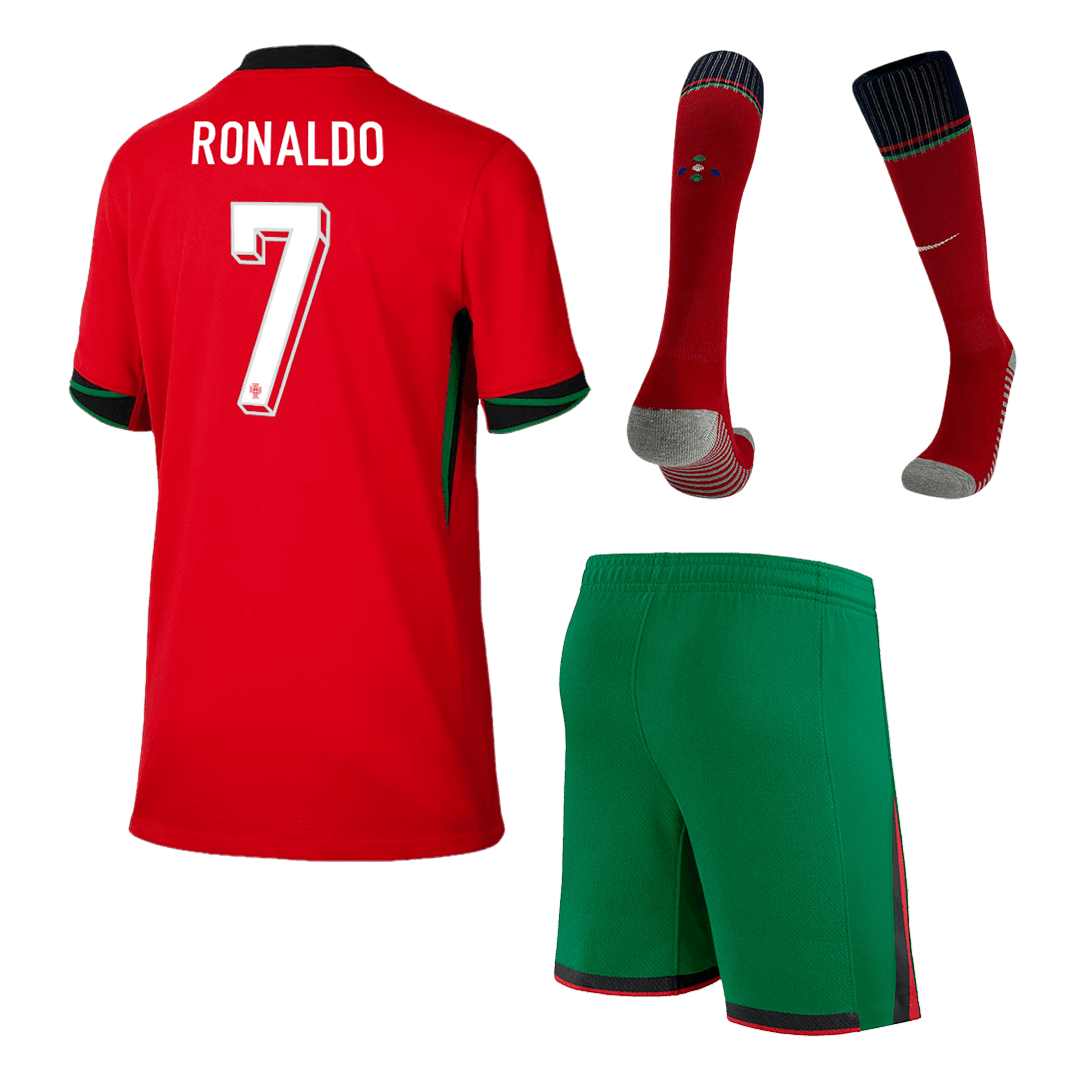 Set Tricouri Fotbal Portugalia RONALDO #7 Acasă 2024 Pentru Copii
