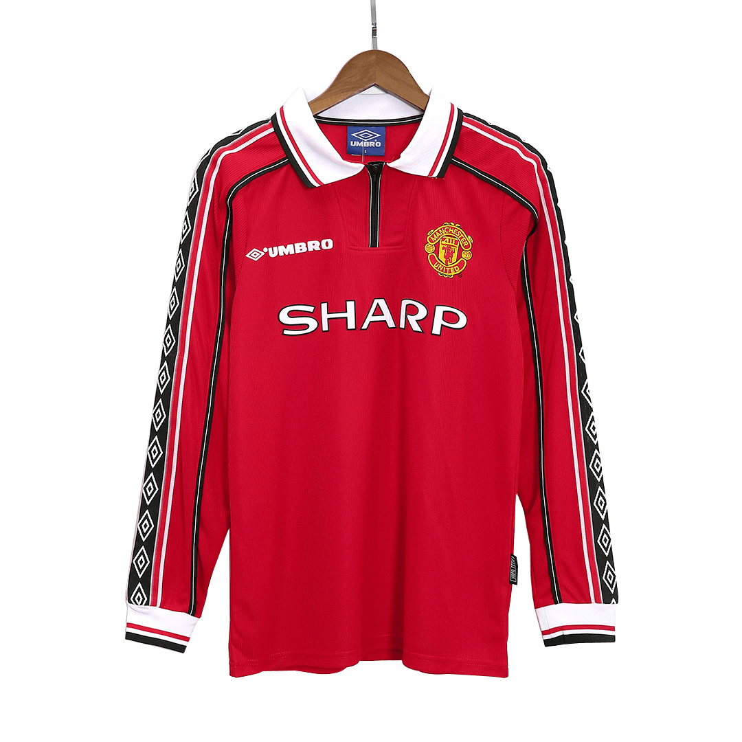 Tricouri Fotbal Vintage Manchester United Acasă 1998/99 Mânecă Lungă