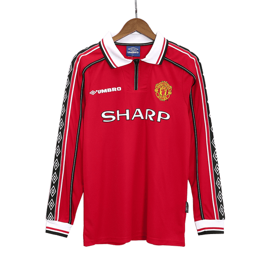 Tricouri Fotbal Vintage Manchester United Acasă 1998/99 Mânecă Lungă