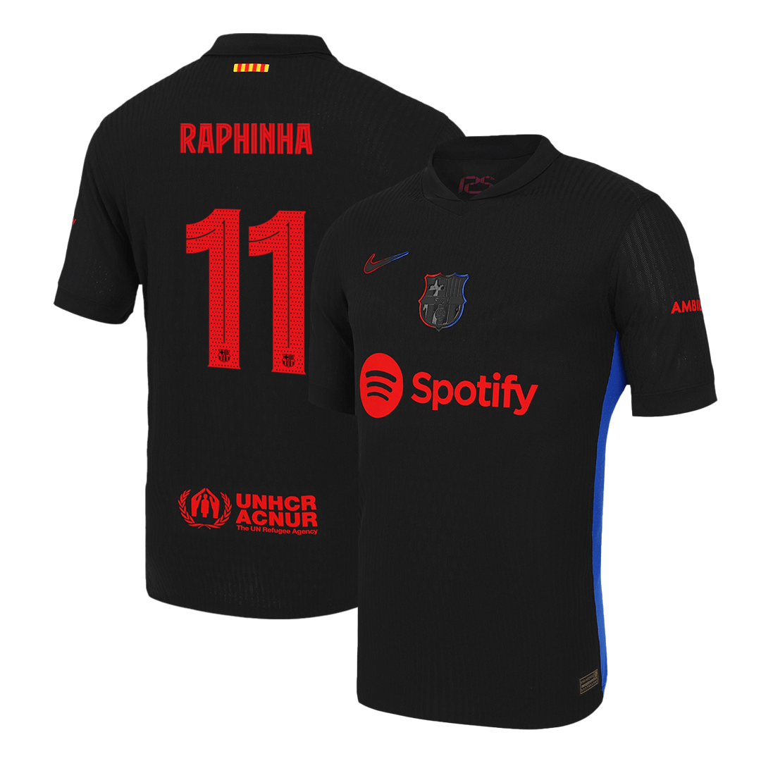 Tricouri Fotbal Barcelona RAPHINHA #11 Deplasare 2024/25 Authentic - UCL