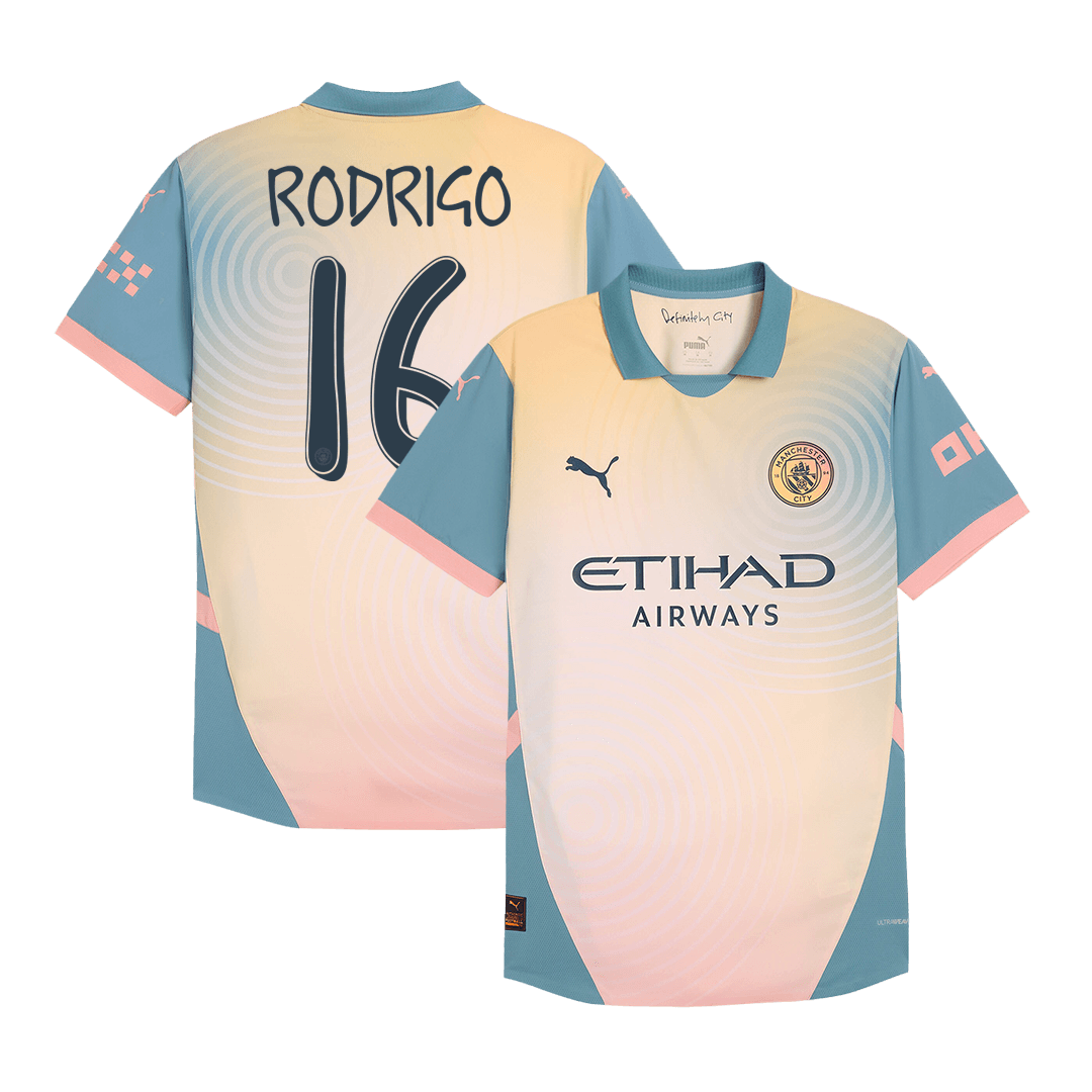 Tricouri Fotbal Manchester City RODRIGO #16 Al Patrulea 2024/25 Authentic - Definitely City