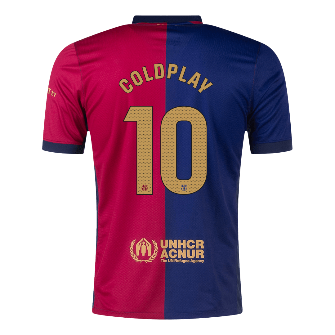 Tricouri Fotbal Barcelona COLDPLAY #10 Acasă 2024/25 - Super