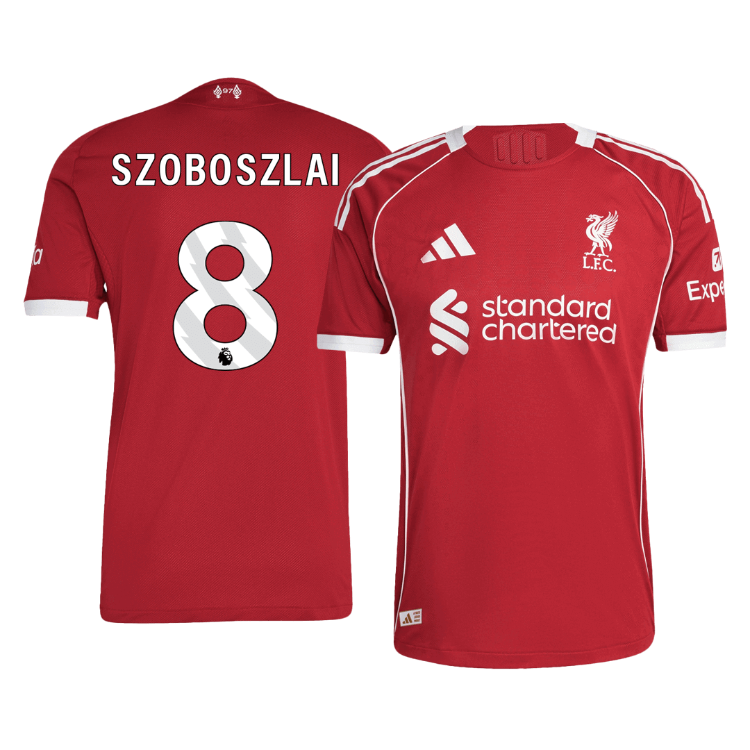 Tricouri Fotbal Liverpool SZOBOSZLAI #8 Acasă 2025/26 Authentic