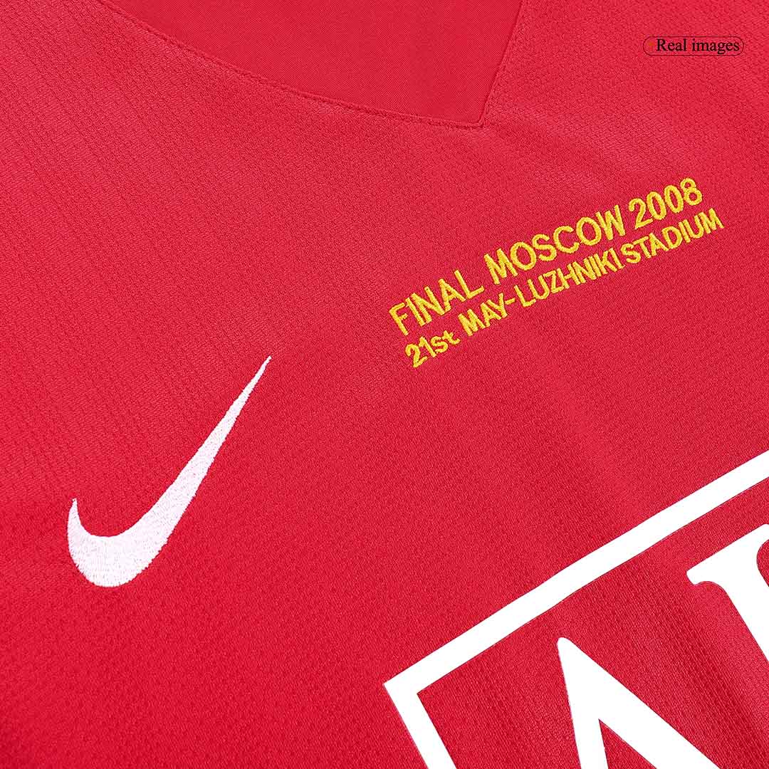 Tricouri Fotbal Vintage Manchester United RONALDO #7 Acasă 2007/08 Mânecă Lungă - UCL Final