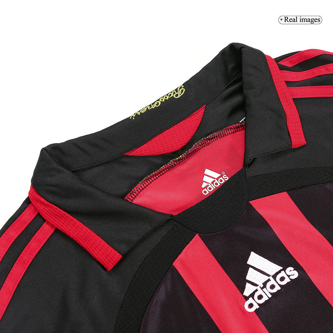 Tricouri Fotbal Vintage AC Milan MALDINI #3 Acasă 2006/07 Mânecă Lungă