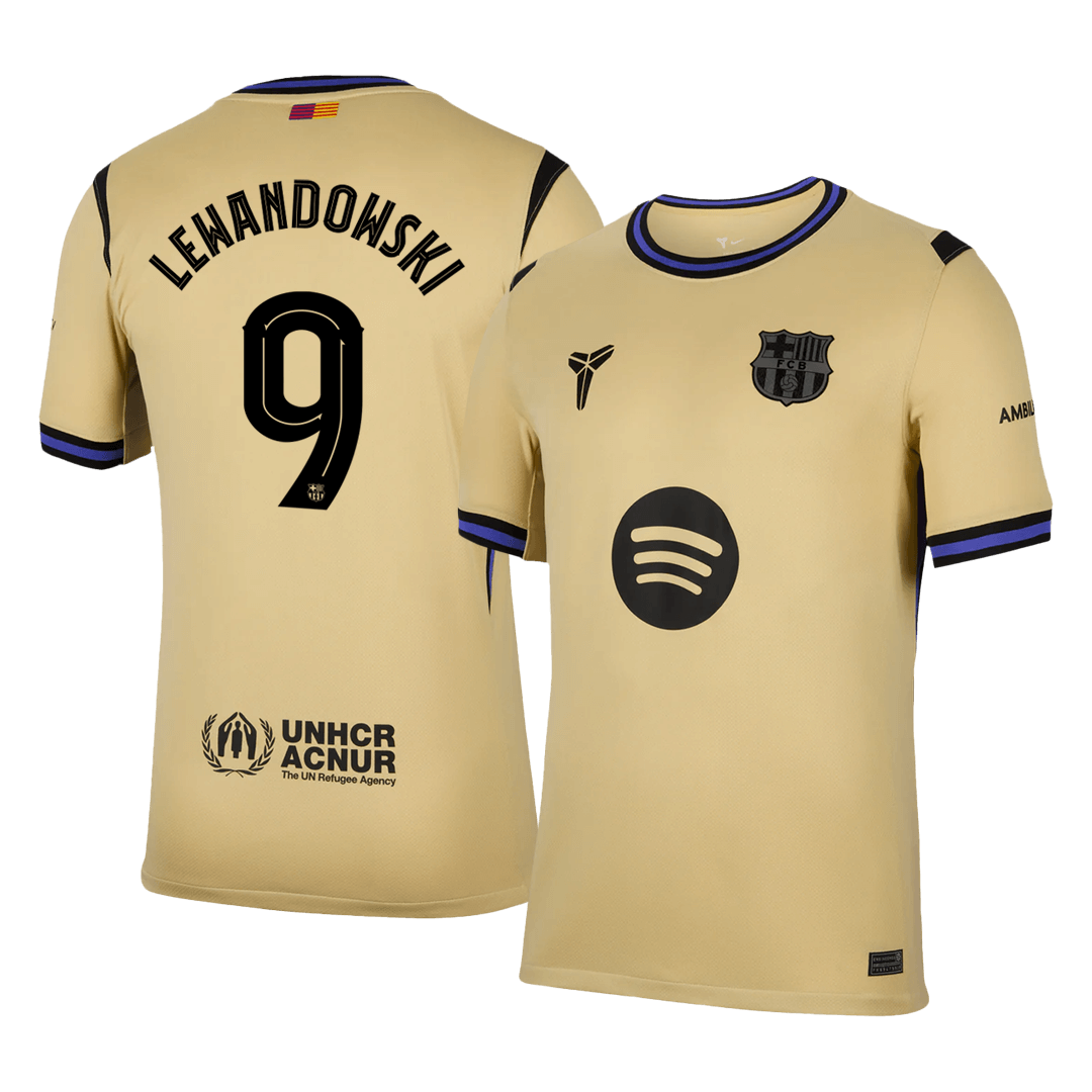 Tricouri Fotbal Barcelona LEWANDOWSKI #9 Deplasare 2025/26 - UCL