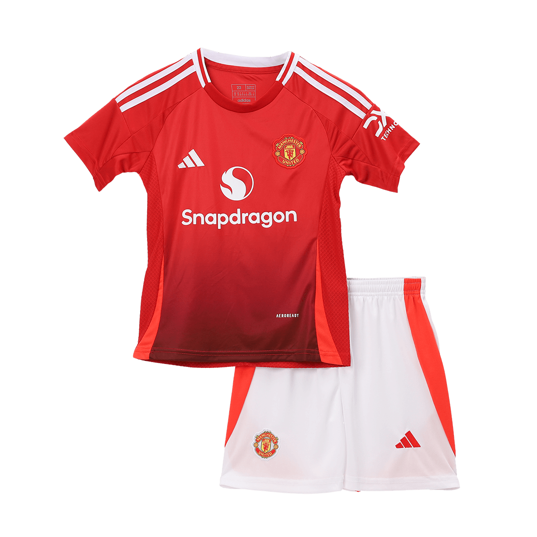 Set Tricouri Fotbal Manchester United Acasă 2024/25 Pentru Copii