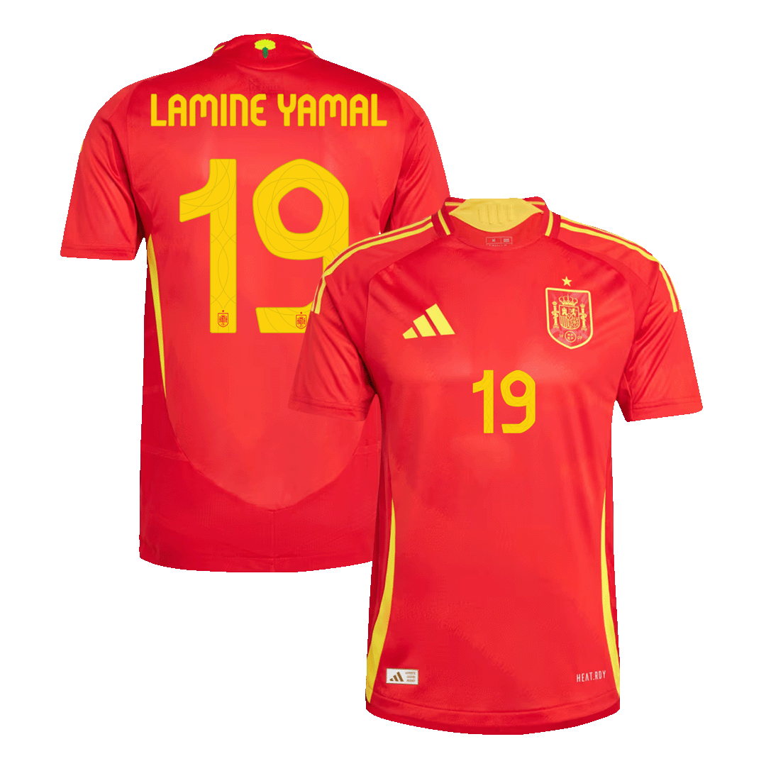 Tricouri Fotbal Spania LAMINE YAMAL #19 Acasă 2024 Authentic