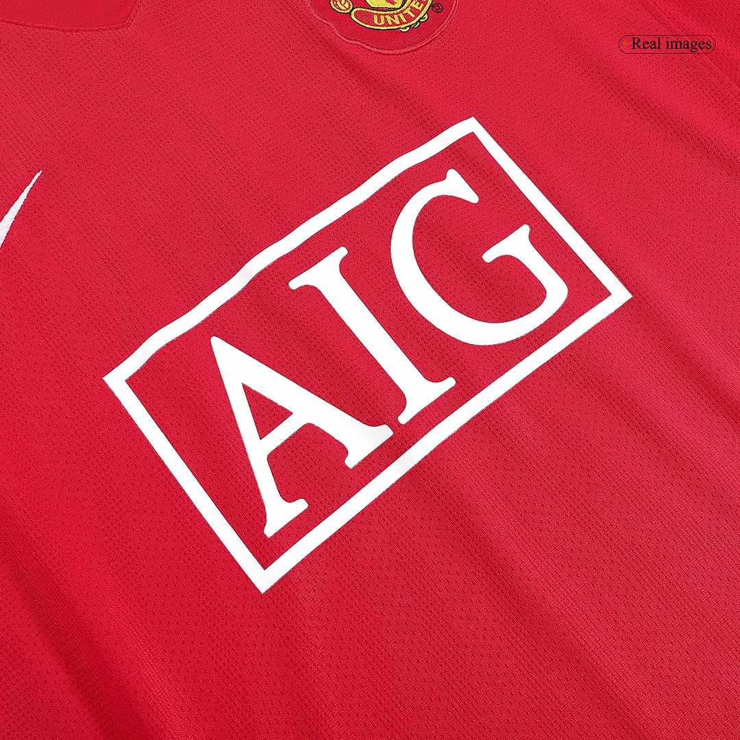 Tricouri Fotbal Vintage Manchester United RONALDO #7 Acasă 2007/08 Mânecă Lungă