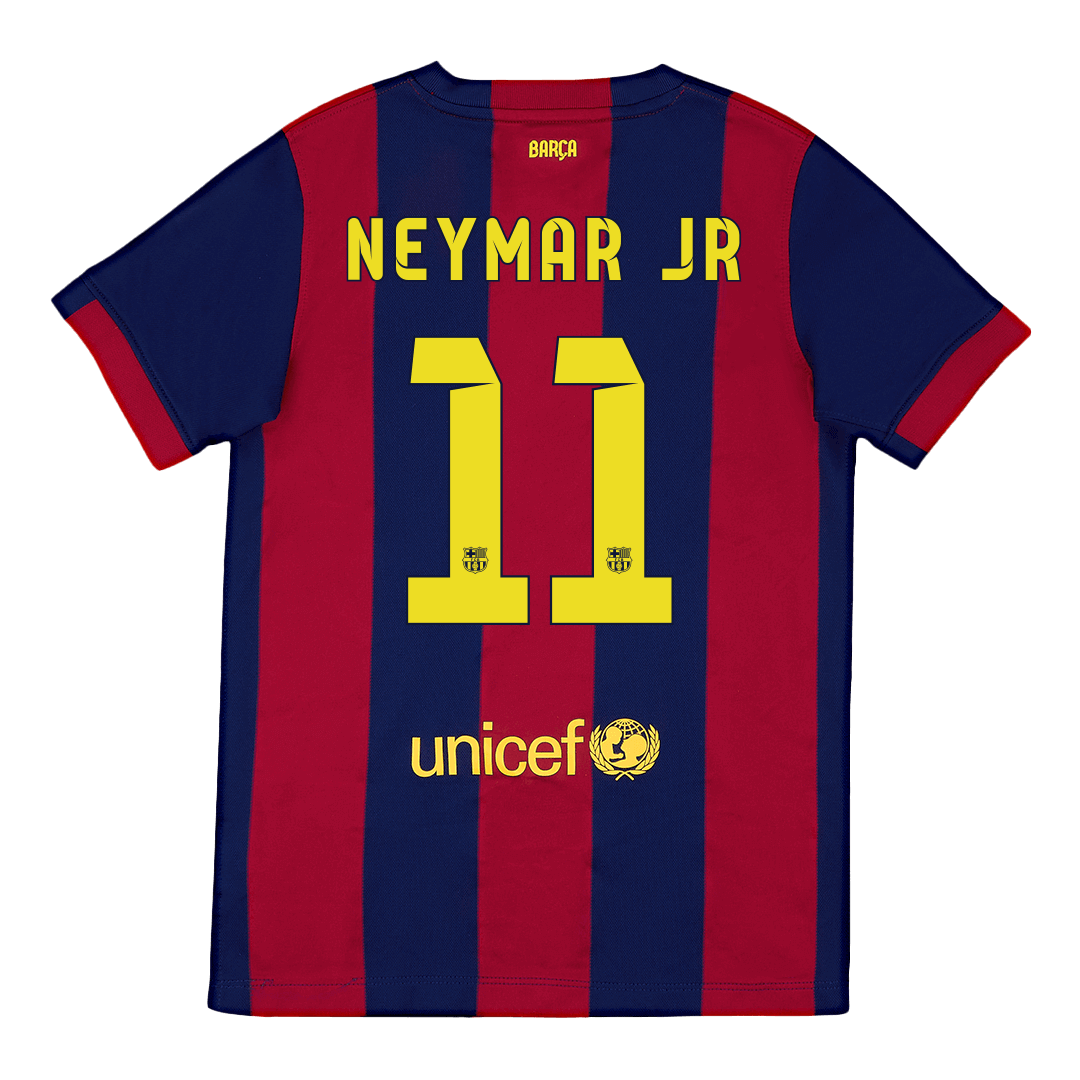 Tricouri Fotbal Vintage Barcelona NEYMAR JR #11 Acasă 2014/15