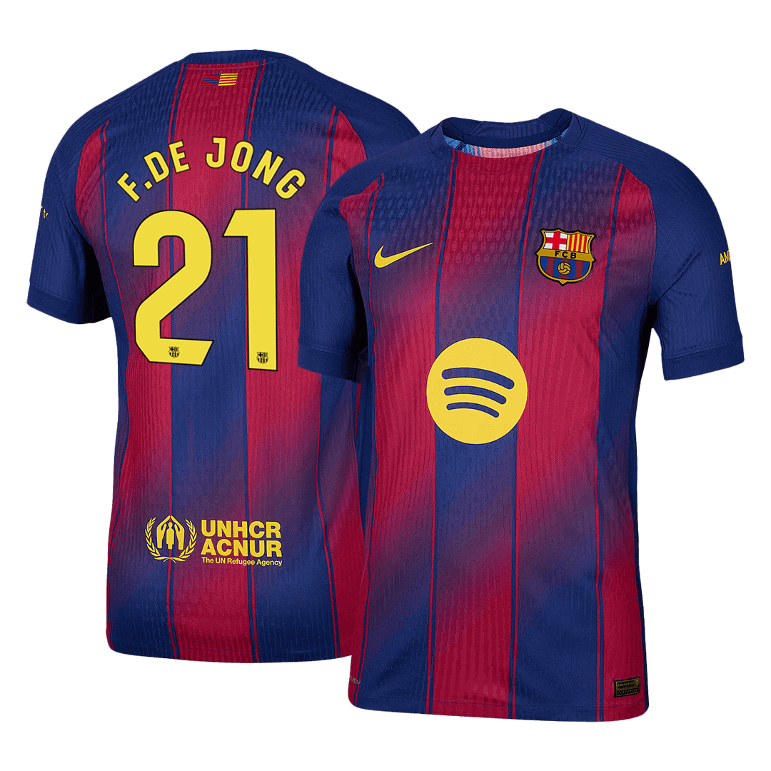 Tricouri Fotbal Barcelona F.DE JONG #21 Acasă 2025/26 Authentic