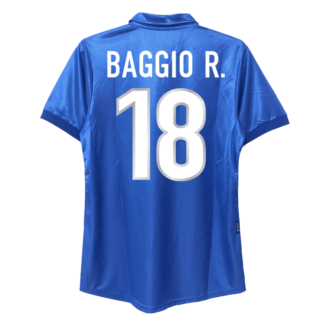 Tricouri Fotbal Vintage Italia BAGGIO R. #18 Acasă 1998