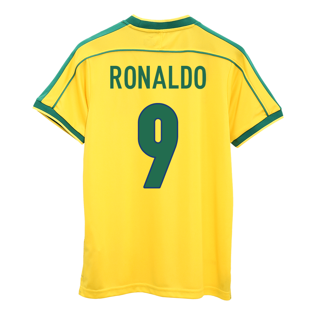 Tricouri Fotbal Vintage Brazilia RONALDO #9 Acasă 1998