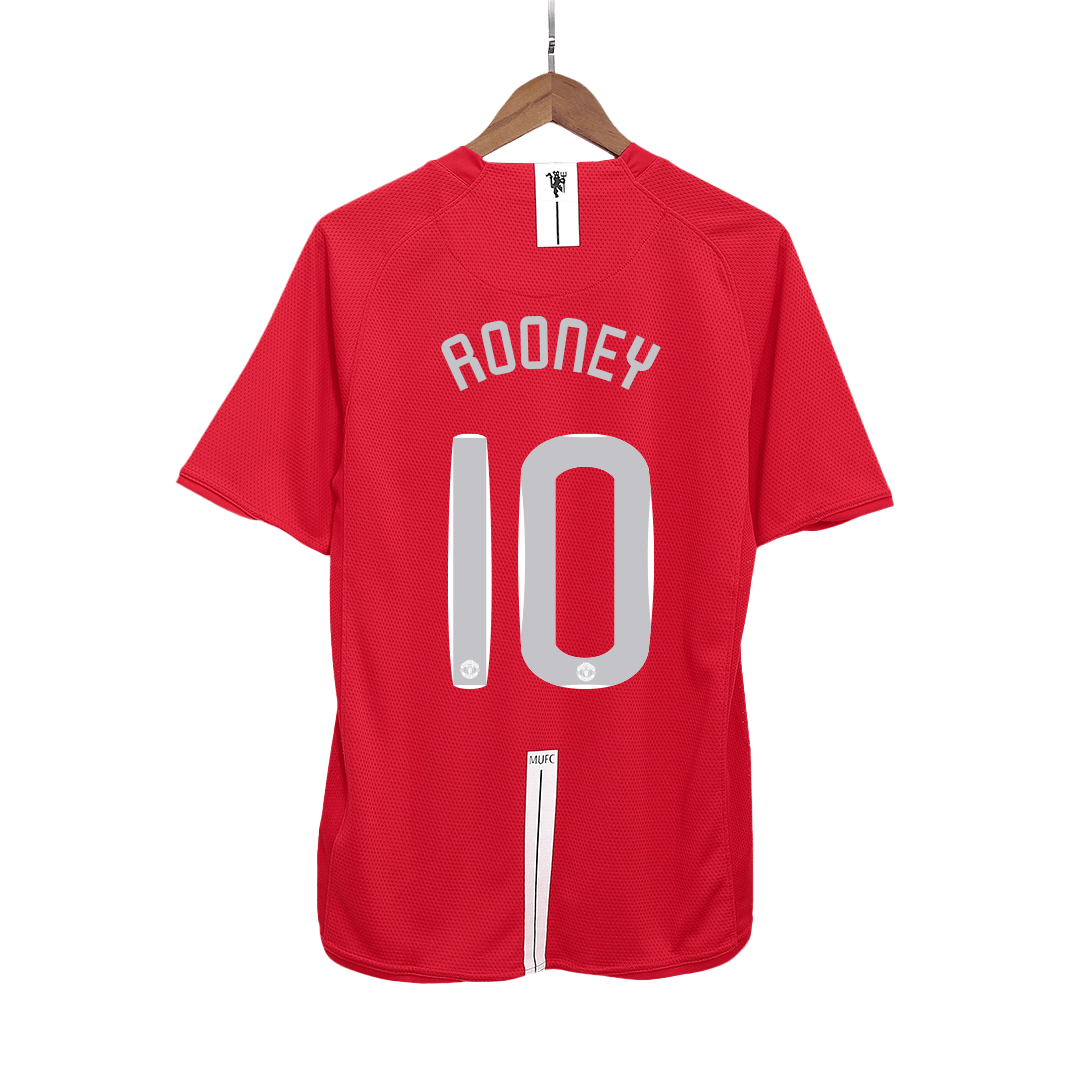 Tricouri Fotbal Vintage Manchester United ROONEY #10 Acasă 2007/08 - UCL Final