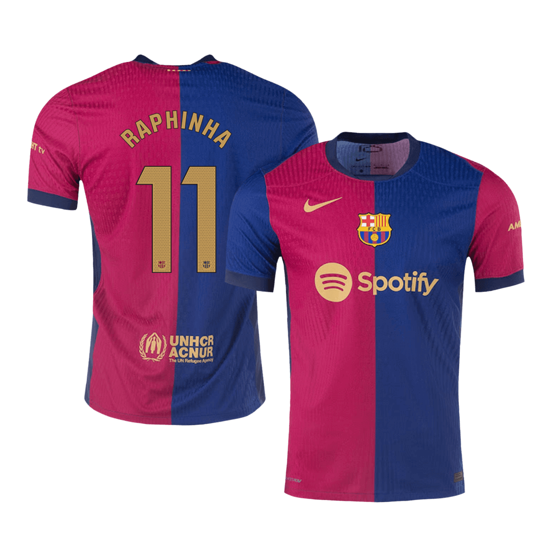 Tricouri Fotbal Barcelona RAPHINHA #11 Acasă 2024/25 Authentic