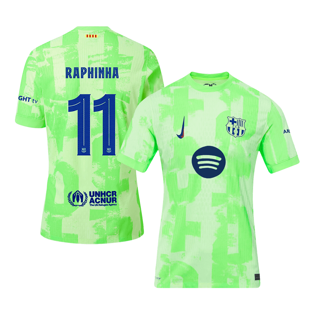 Tricouri Fotbal Barcelona RAPHINHA #11 Treilea 2024/25 Authentic - UCL(Spotify Logo Without Text)