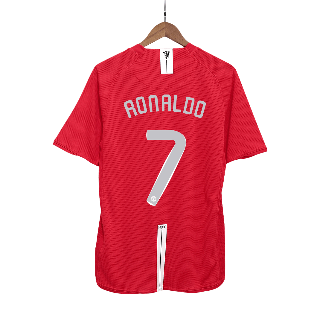 Tricouri Fotbal Vintage Manchester United RONALDO #7 Acasă 2007/08 - UCL Final