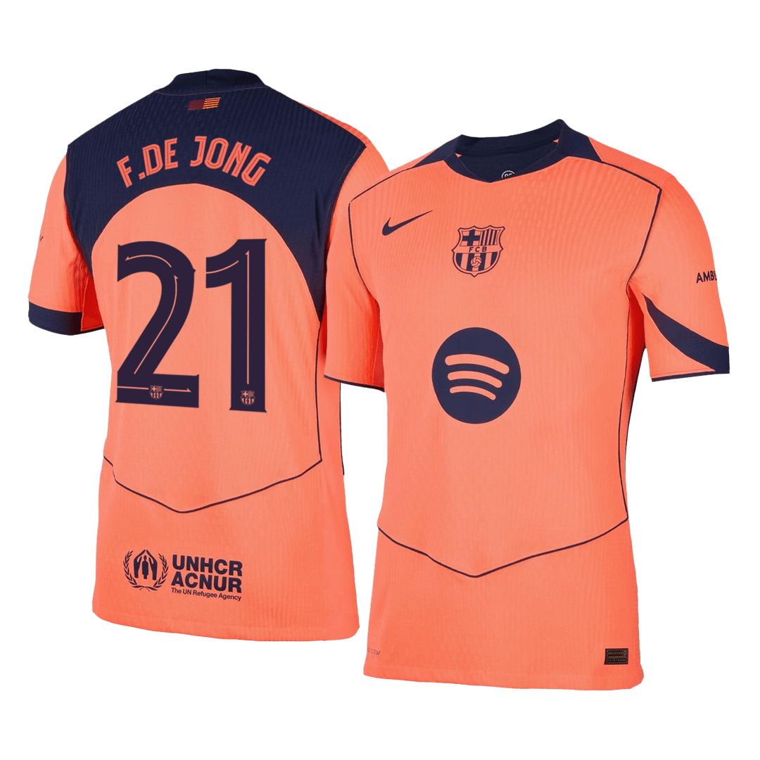Tricouri Fotbal Barcelona F.DE JONG #21 Treilea 2025/26 Authentic - UCL