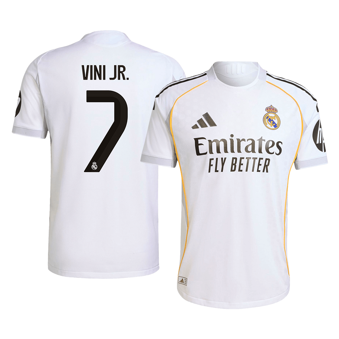 Tricouri Fotbal Real Madrid VINI JR. #7 Acasă 2025/26 Authentic