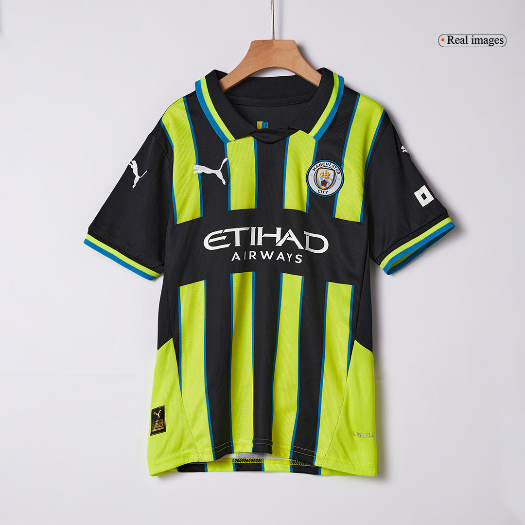 Set Tricouri Fotbal Manchester City Deplasare 2024/25 Pentru Copii.
