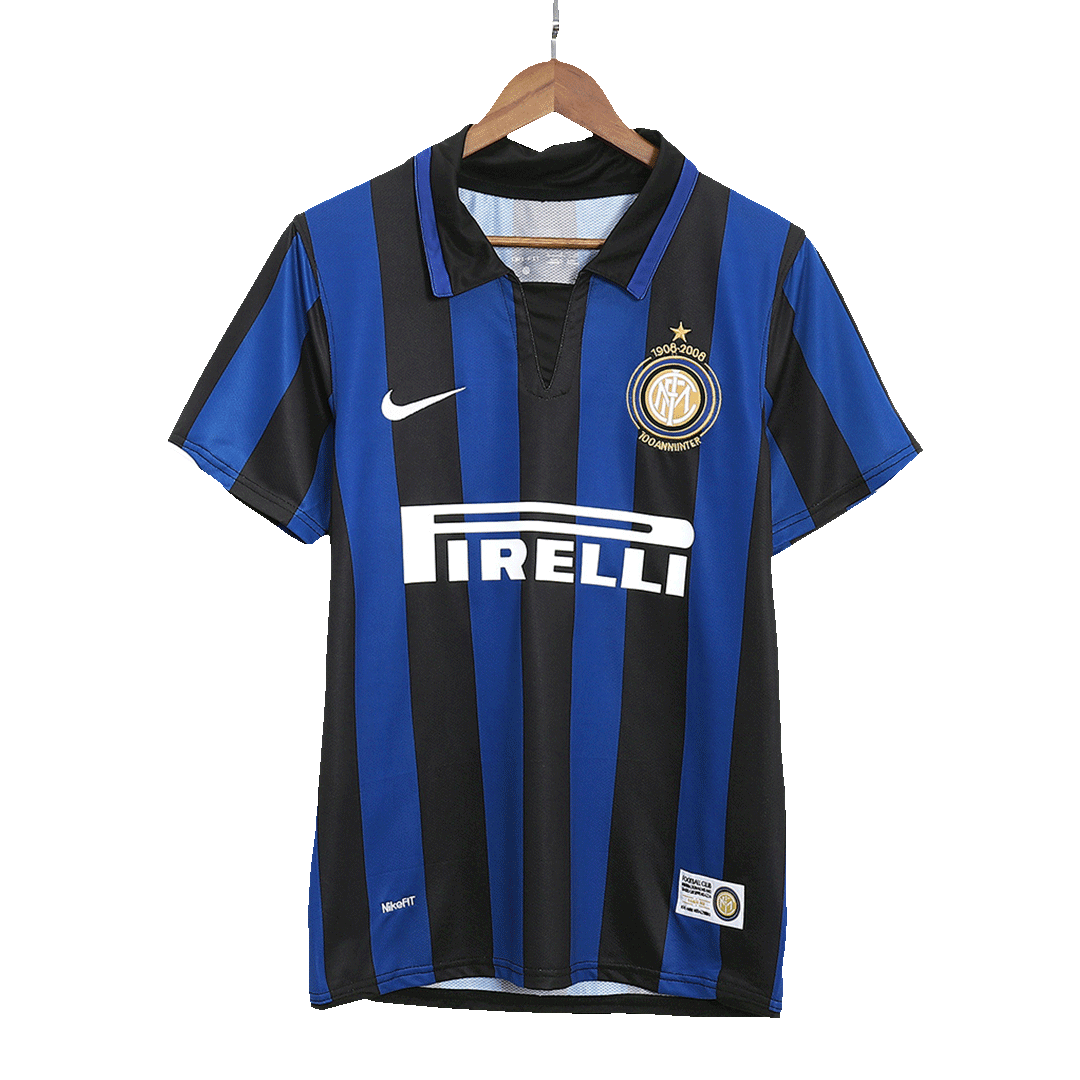 Tricouri Fotbal Vintage Inter Milano Acasă 2007/08 - 100th Anniversary