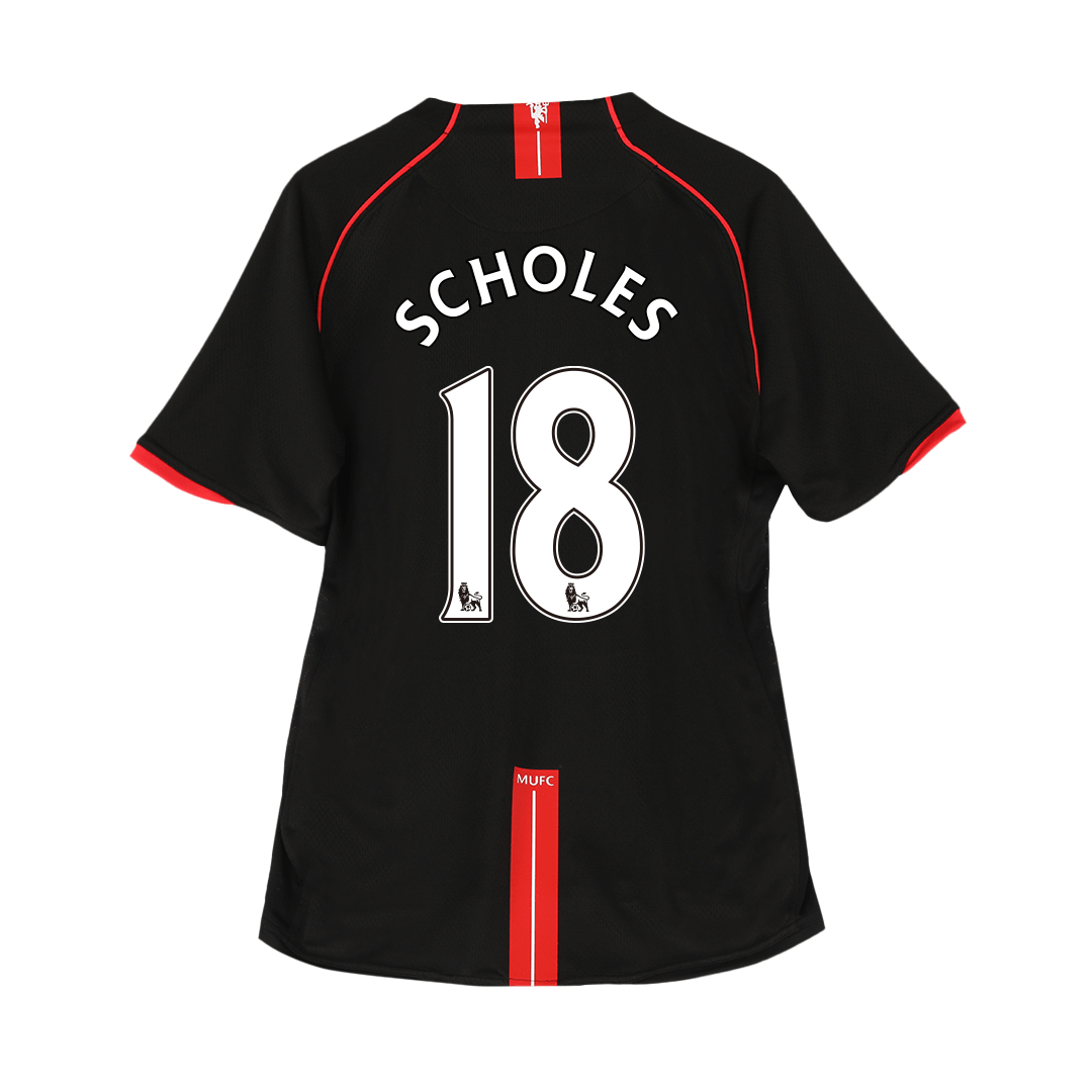 Tricouri Fotbal Vintage Manchester United SCHOLES #18 Deplasare 2007/08