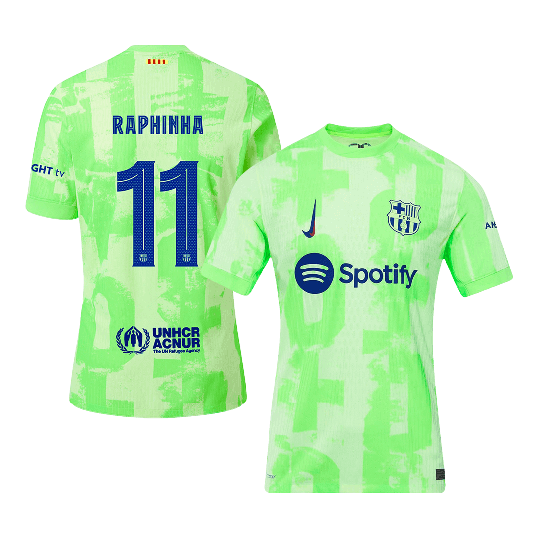 Tricouri Fotbal Barcelona RAPHINHA #11 Treilea 2024/25 Authentic - UCL