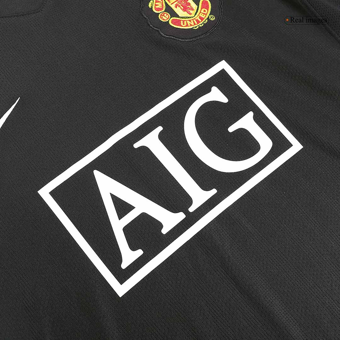 Tricouri Fotbal Vintage Manchester United Deplasare 2007/08 Mânecă Lungă