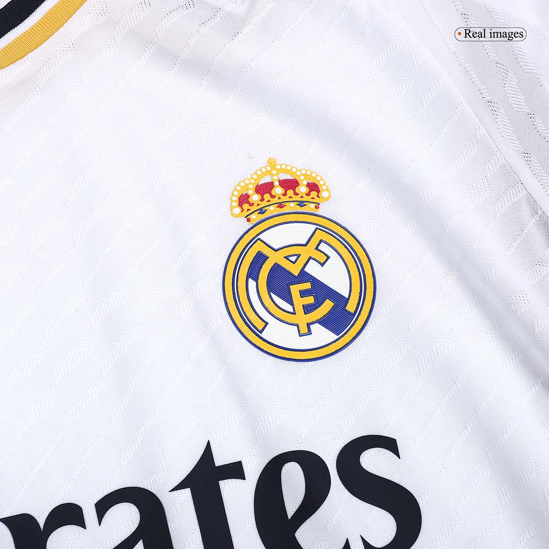 Tricouri Fotbal Real Madrid BELLINGHAM #5 Acasă 2023/24 Authentic - UCL Final