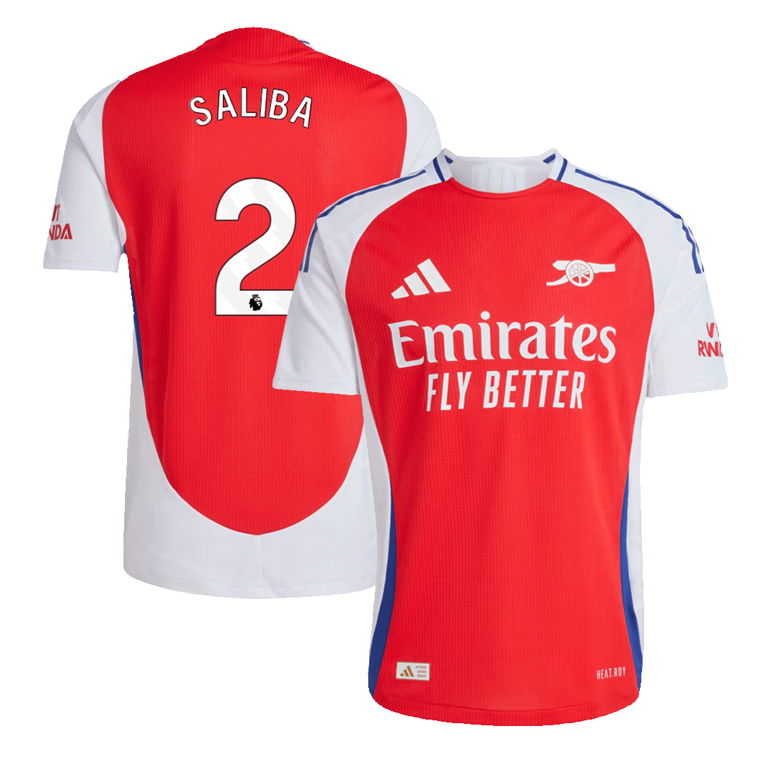 Tricouri Fotbal Arsenal SALIBA #2 Acasă 2024/25 Authentic