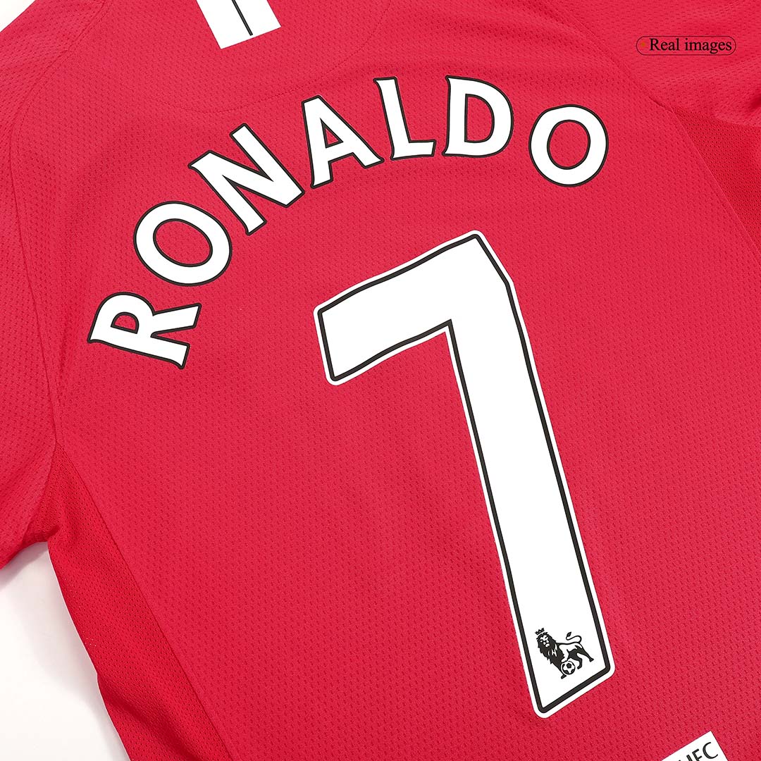Tricouri Fotbal Vintage Manchester United RONALDO #7 Acasă 2007/08 Mânecă Lungă