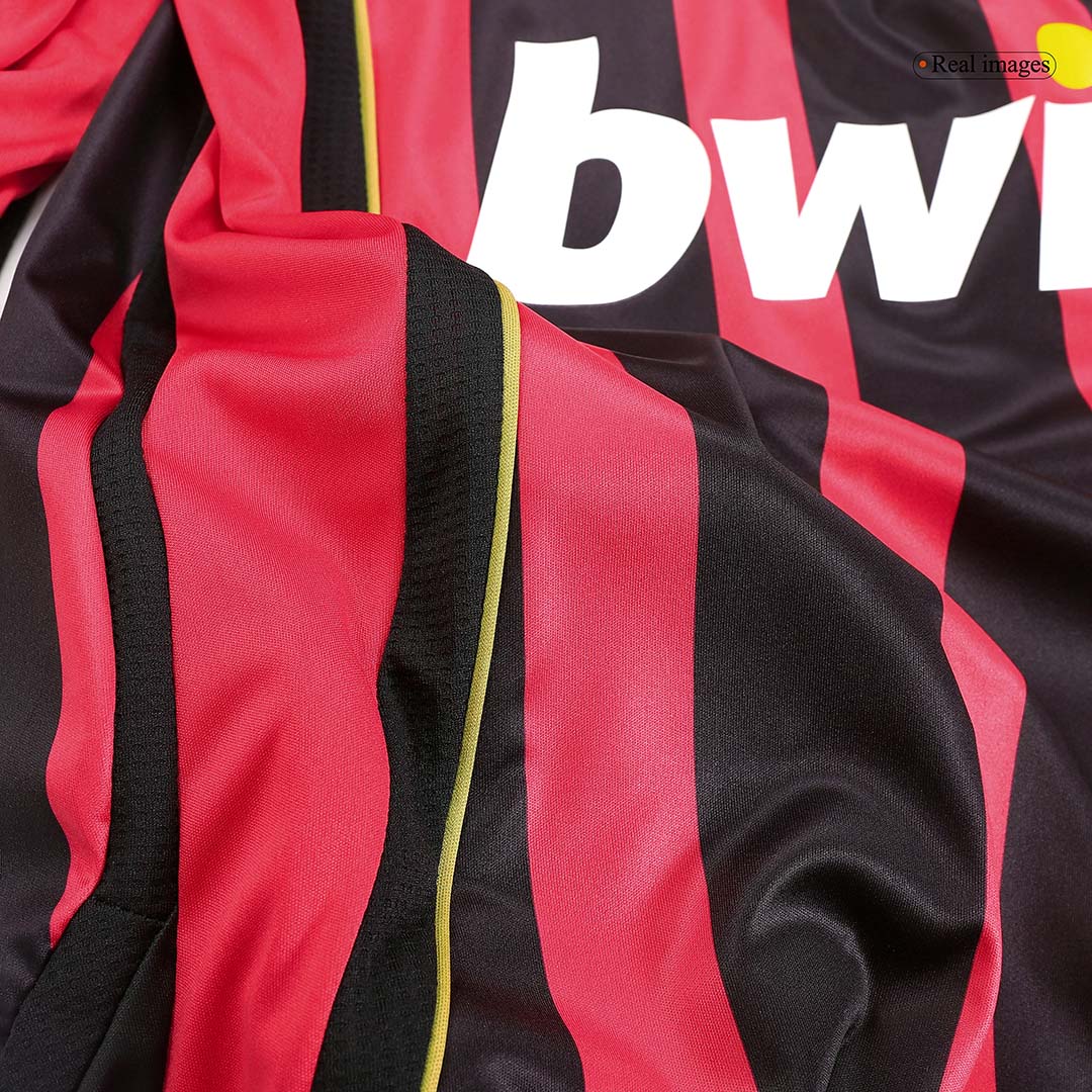 Tricouri Fotbal Vintage AC Milan MALDINI #3 Acasă 2006/07 Mânecă Lungă