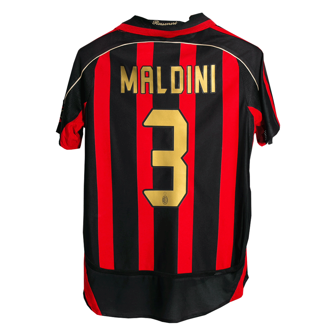 Tricouri Fotbal Vintage AC Milan MALDINI #3 Acasă 2006/07
