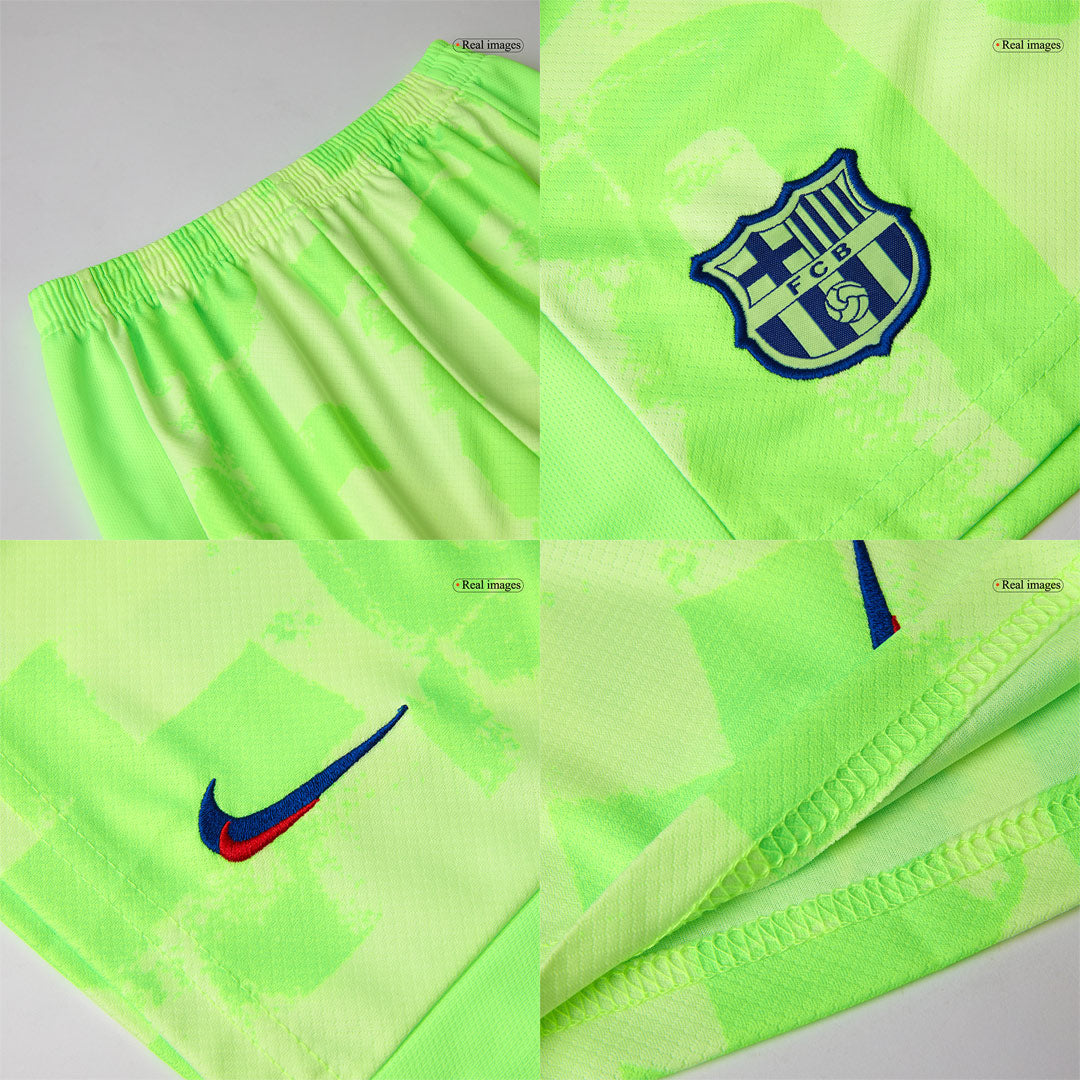 Set Tricouri Fotbal Barcelona Treilea 2024/25 Pentru Copii - UCL (Spotify Logo Without Text)