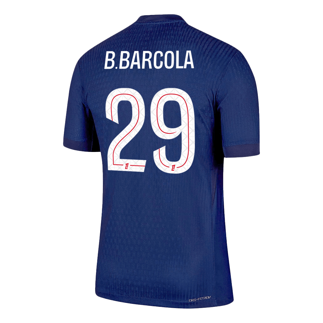 Tricouri Fotbal PSG B.BARCOLA #29 Acasă 2025/26 Authentic