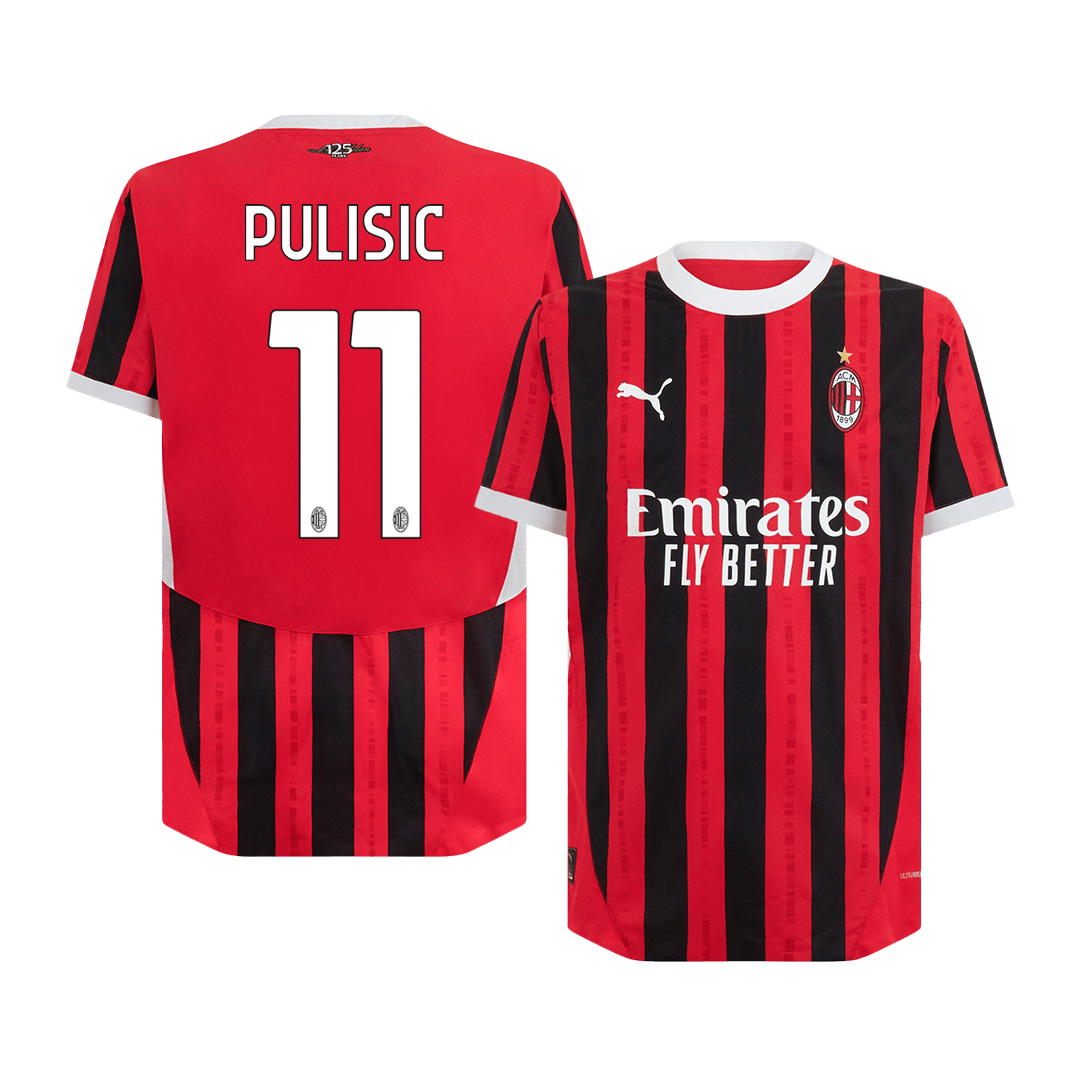 Tricouri Fotbal AC Milan PULISIC #11 Acasă 2024/25 Authentic