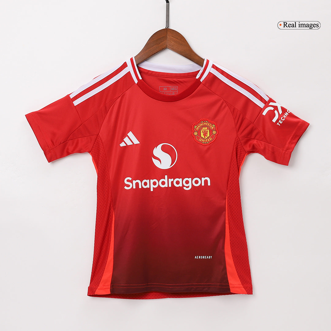 Set Tricouri Fotbal Manchester United Acasă 2024/25 Pentru Copii