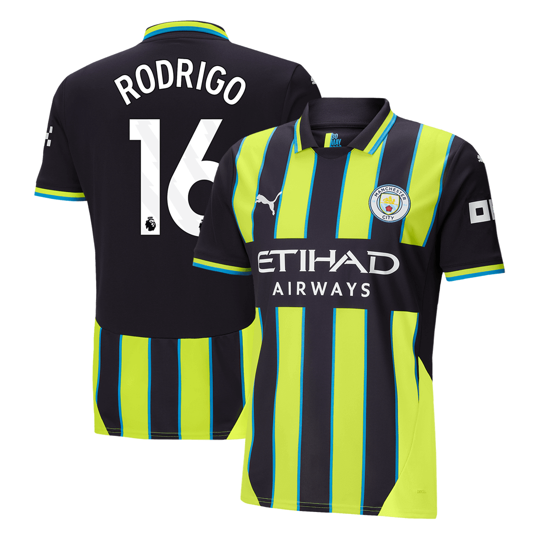 Tricouri Fotbal Manchester City RODRIGO #16 Deplasare 2024/25 (mărime mare)