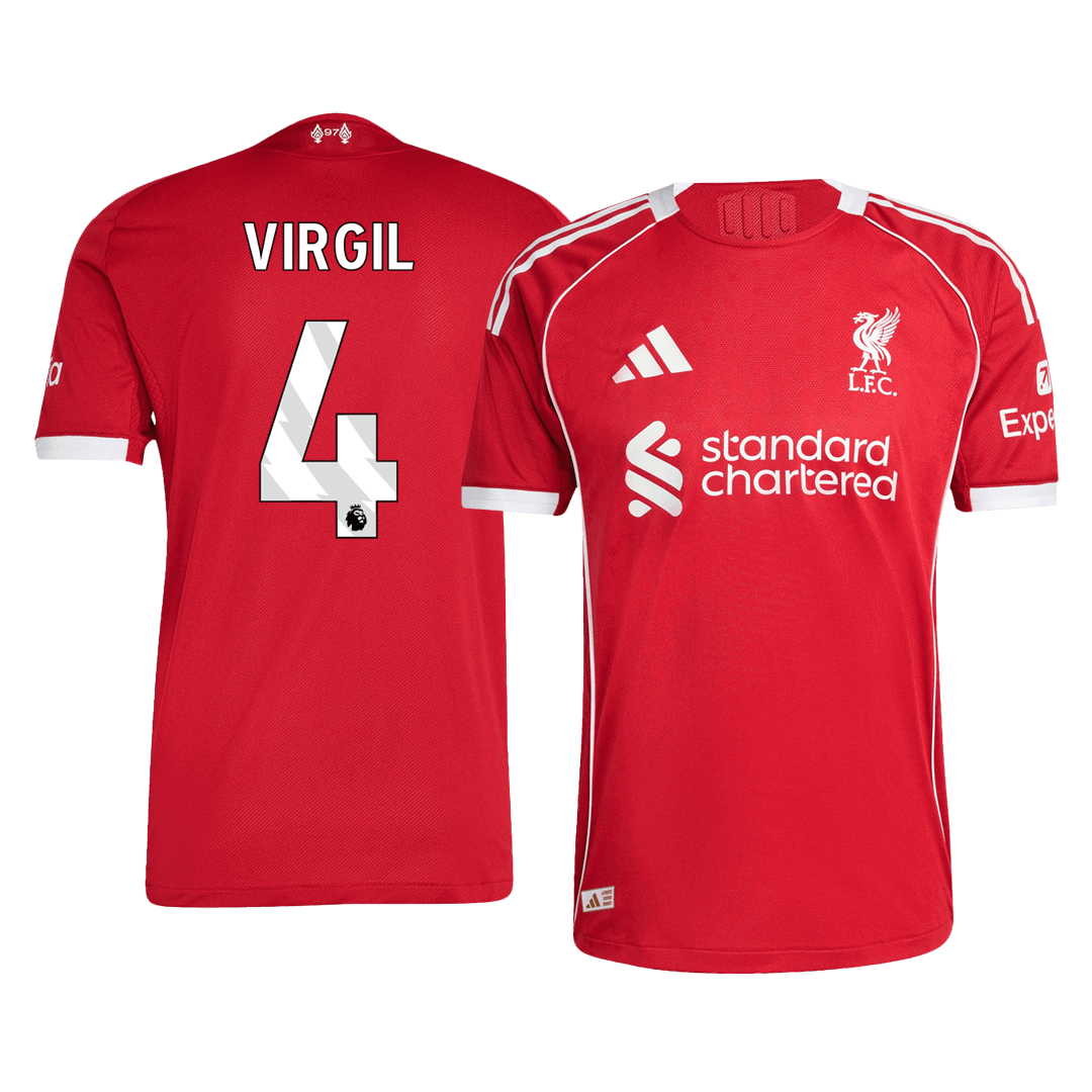 Tricouri Fotbal Liverpool VIRGIL #4 Acasă 2025/26 Authentic