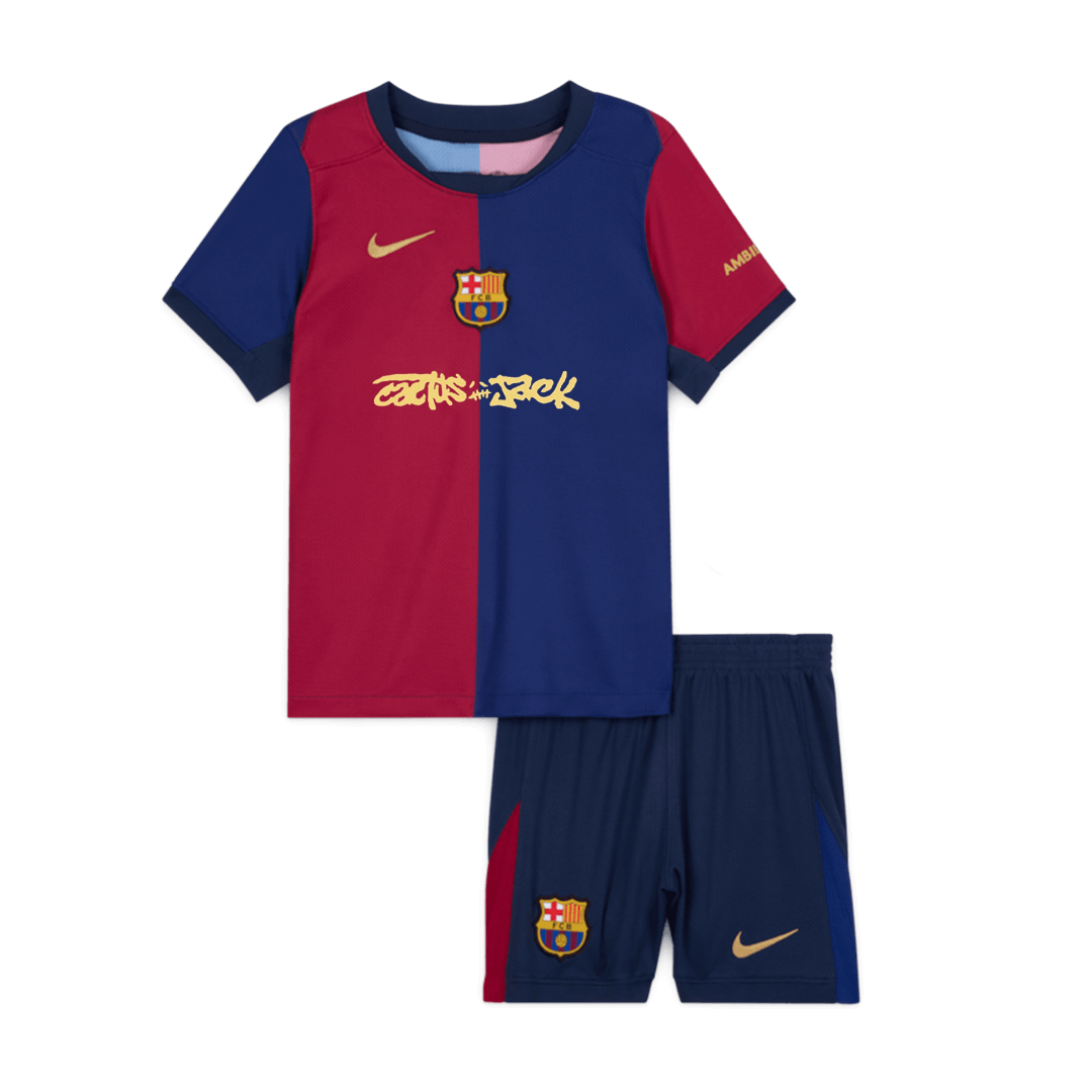 Set Tricouri Fotbal Barcelona X Travis Scott Acasă 2024/25 Pentru Copii