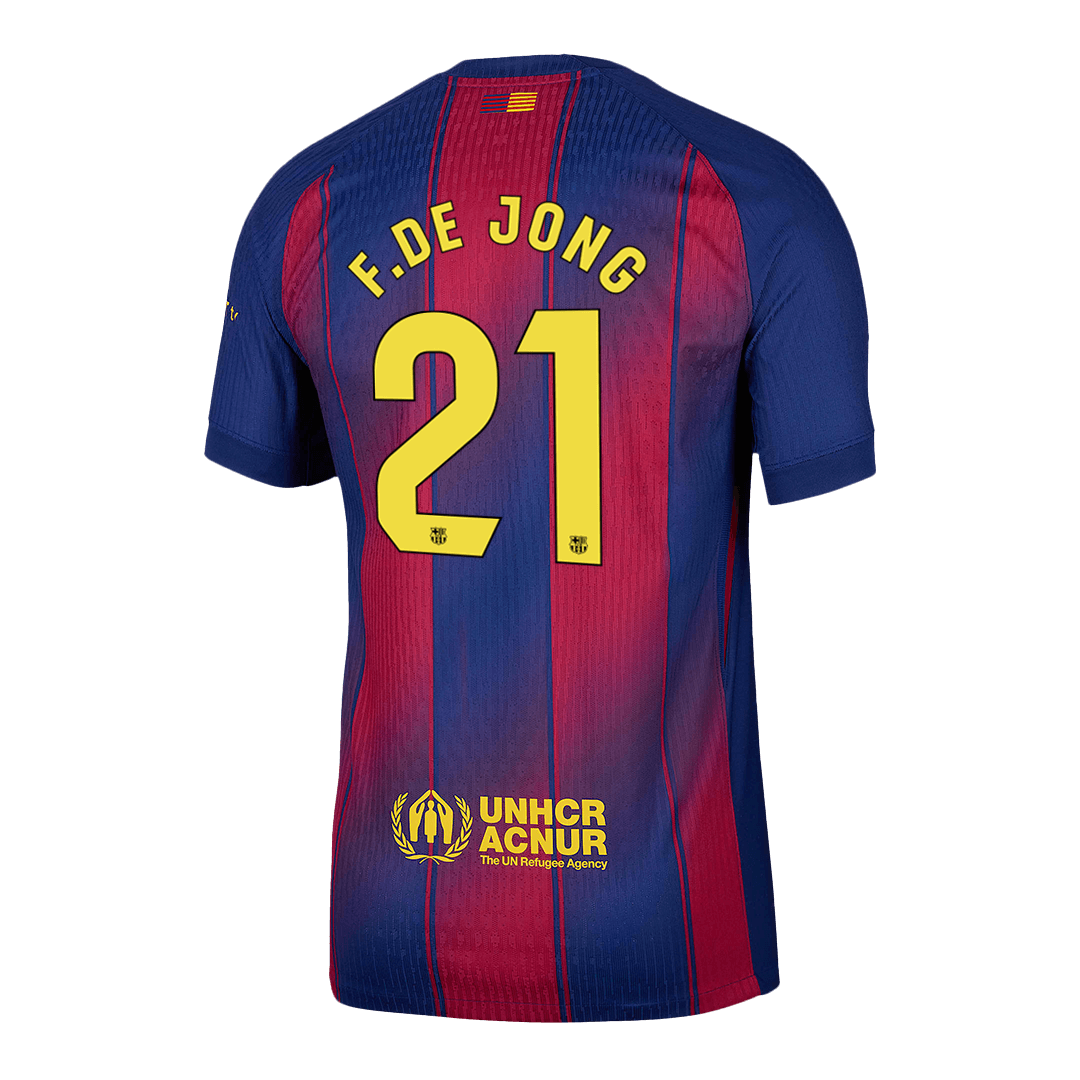 Tricouri Fotbal Barcelona F.DE JONG #21 Acasă 2025/26 Authentic