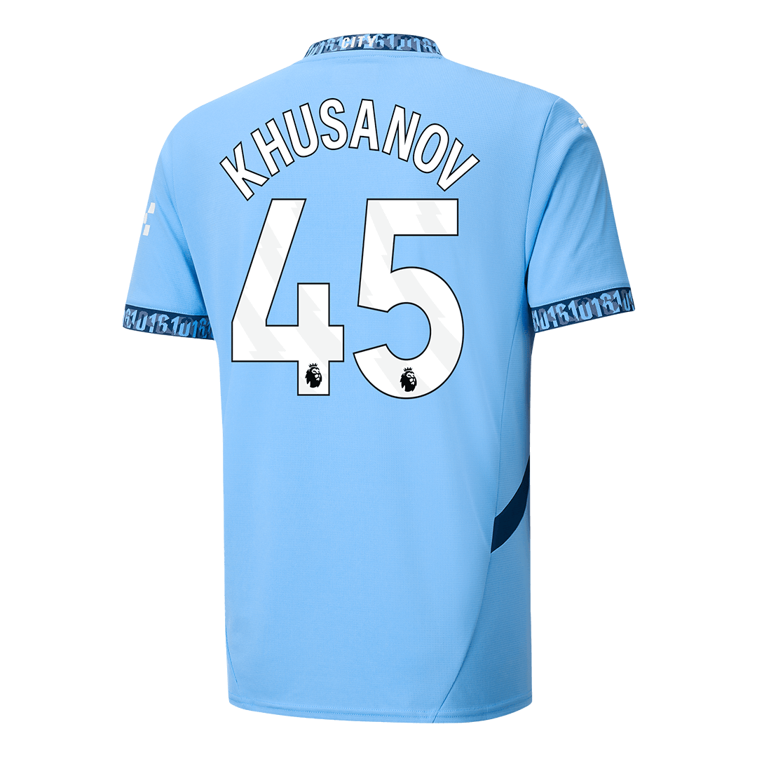 Tricouri Fotbal Manchester City KHUSANOV #45 Acasă 2024/25 - Super (mărime mare)