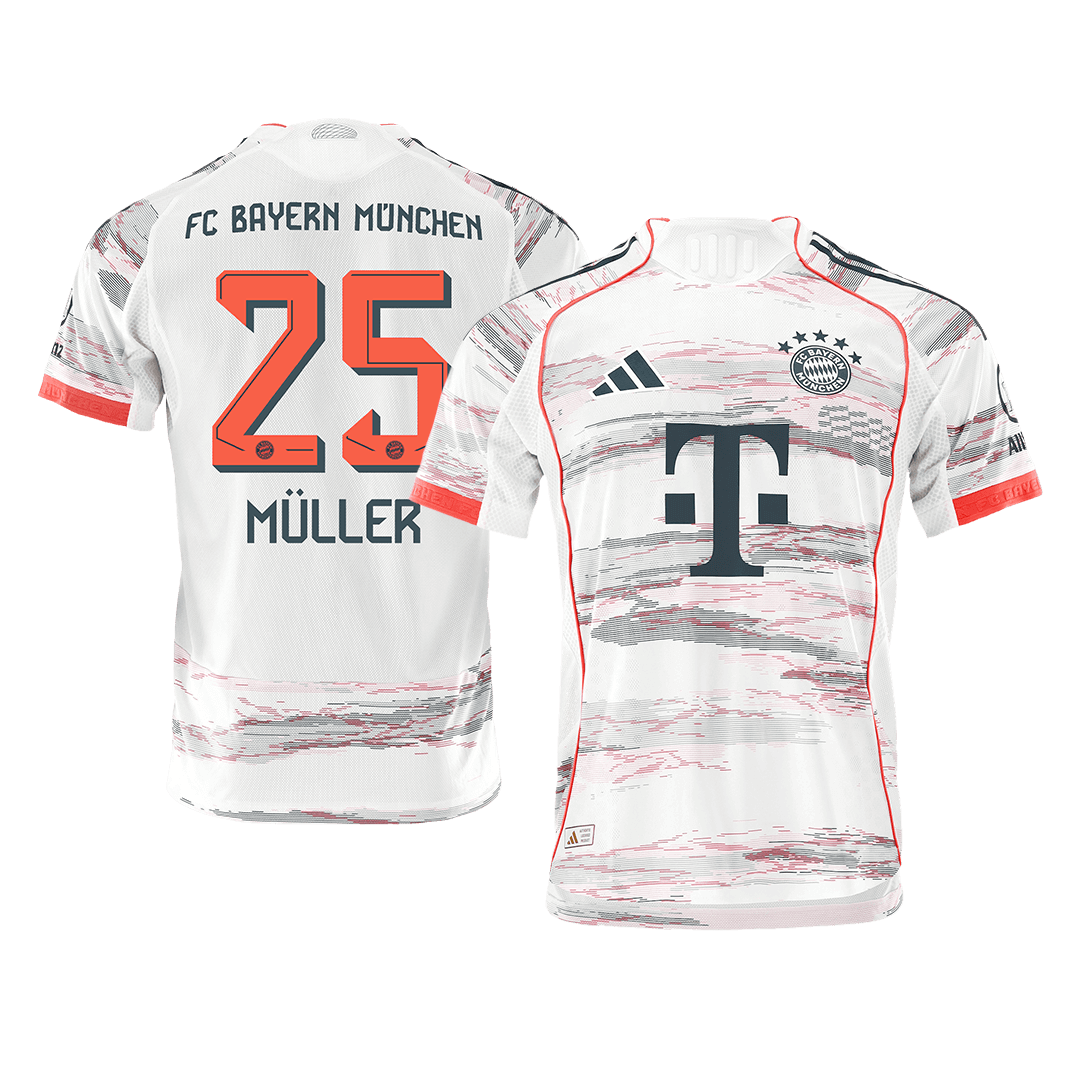 Tricouri Fotbal Bayern Munchen MÜLLER #25 Deplasare 2025/26 Authentic