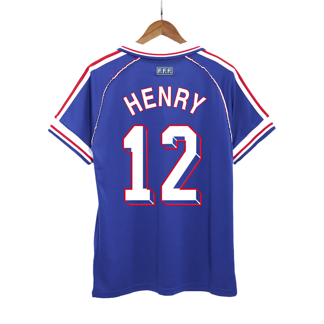 Tricouri Fotbal Vintage Franța HENRY #12 Acasă 1998