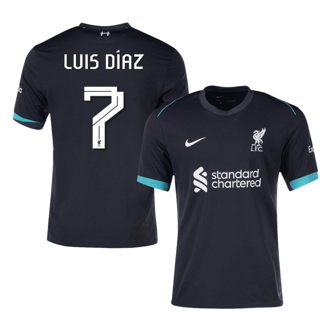Tricouri Fotbal Liverpool LUIS DÍAZ #7 Deplasare 2024/25 UCL - Super (mărime mare)
