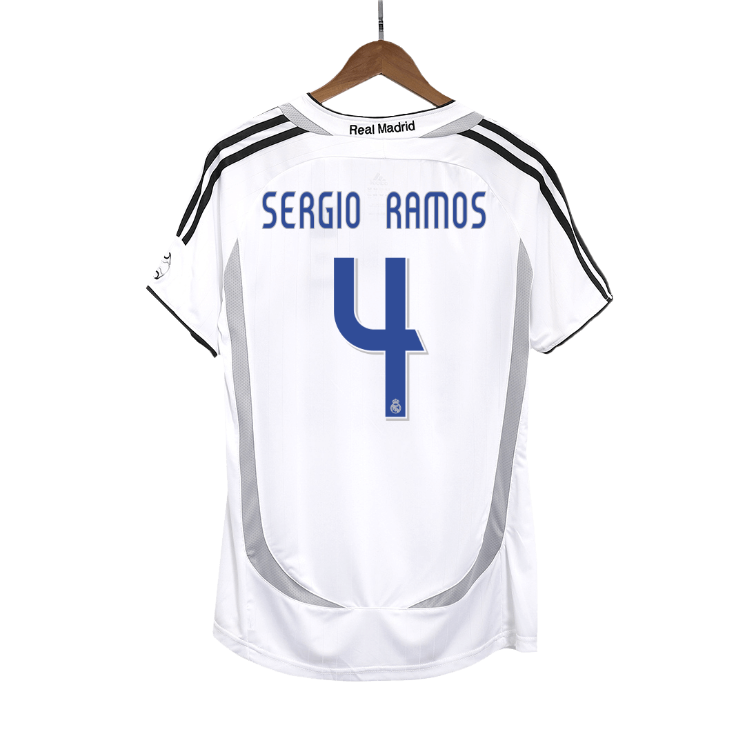 Tricouri Fotbal Vintage Real Madrid SERGIO RAMOS #4 Acasă 2006/07