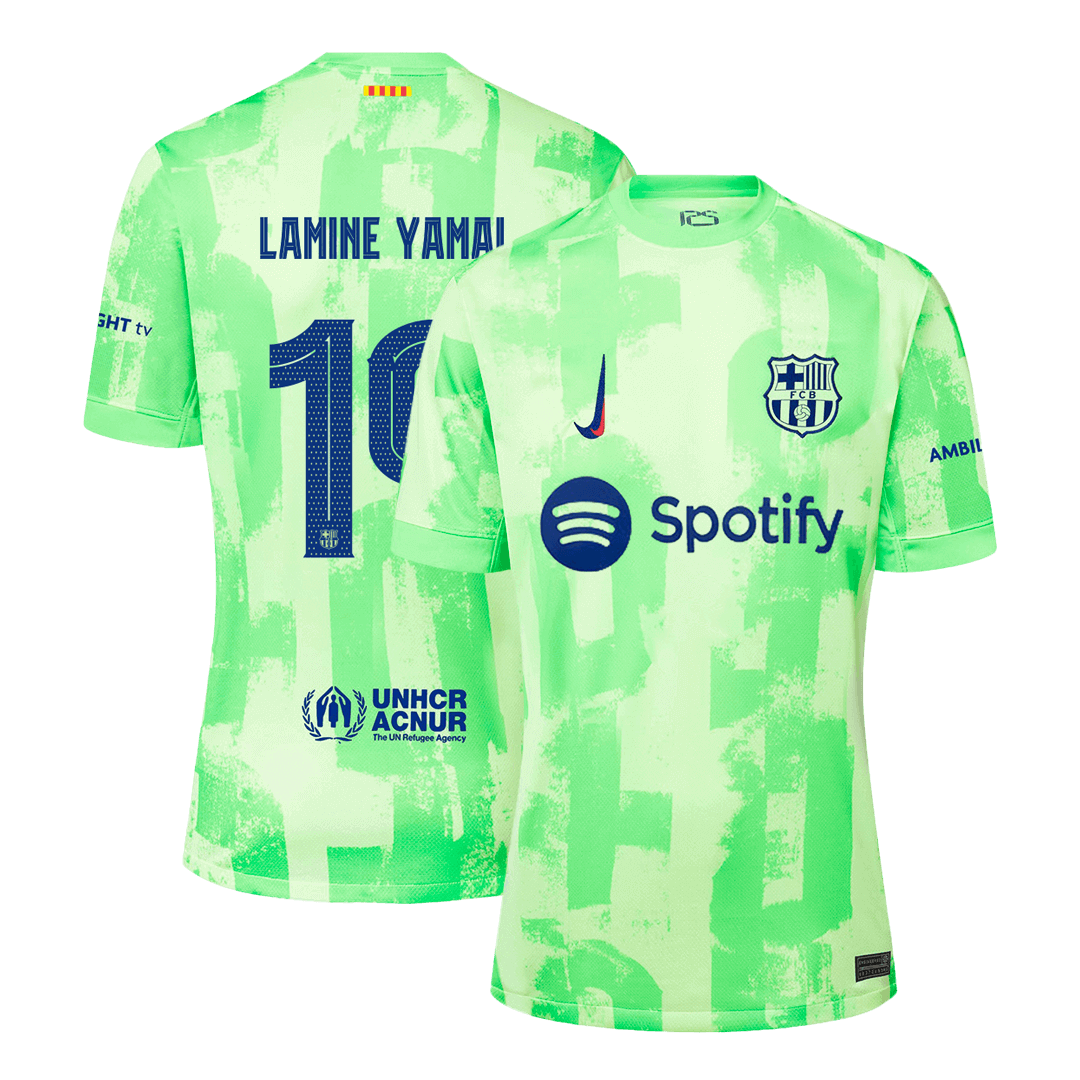 Tricouri Fotbal Barcelona LAMINE YAMAL #19 Treilea 2024/25 UCL - Super (mărime mare)